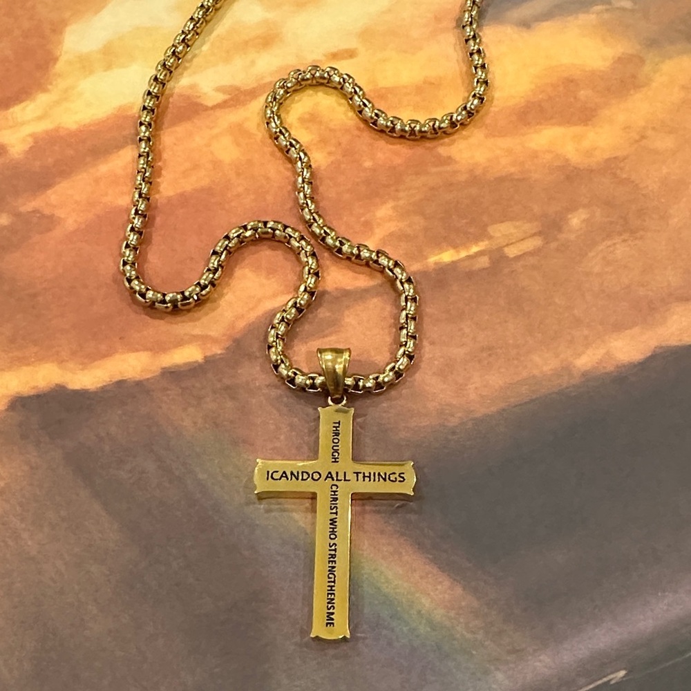 Gold Cross Pendant Necklace